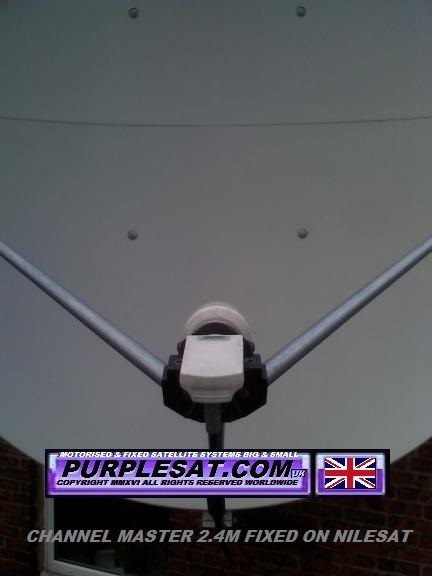 Channel Master 2.4m front shot & feed/lnb SHARP 0.3 dB LNB - best out of 34 LNBs