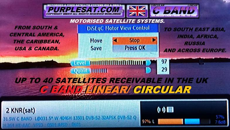 C BAND & C MOTORISED #SATELLITE SYSTEMS - UP TO 40 C BAND SATELLITES FROM AROUND THE WORLD RECEIVABLE IN THE UK