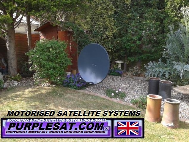 MOTORISED SATELLITE SYSTEM TUCKED AWAY IN THE GARDEN- even better painted green