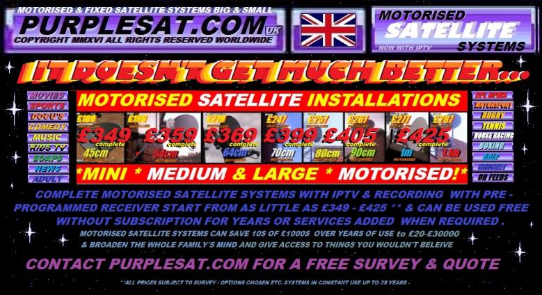 MOTORISED SATELLITE PACKS WITH IPTV- IT DOESN'T GET MUCH BETTER