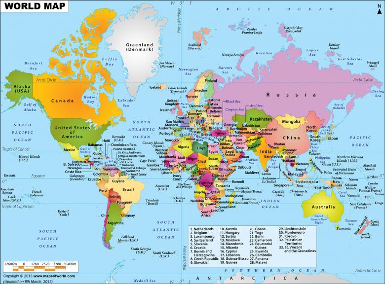 world map for satellite tv